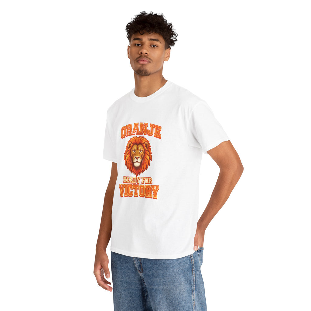 Premium Oranje T-Shirt - wit