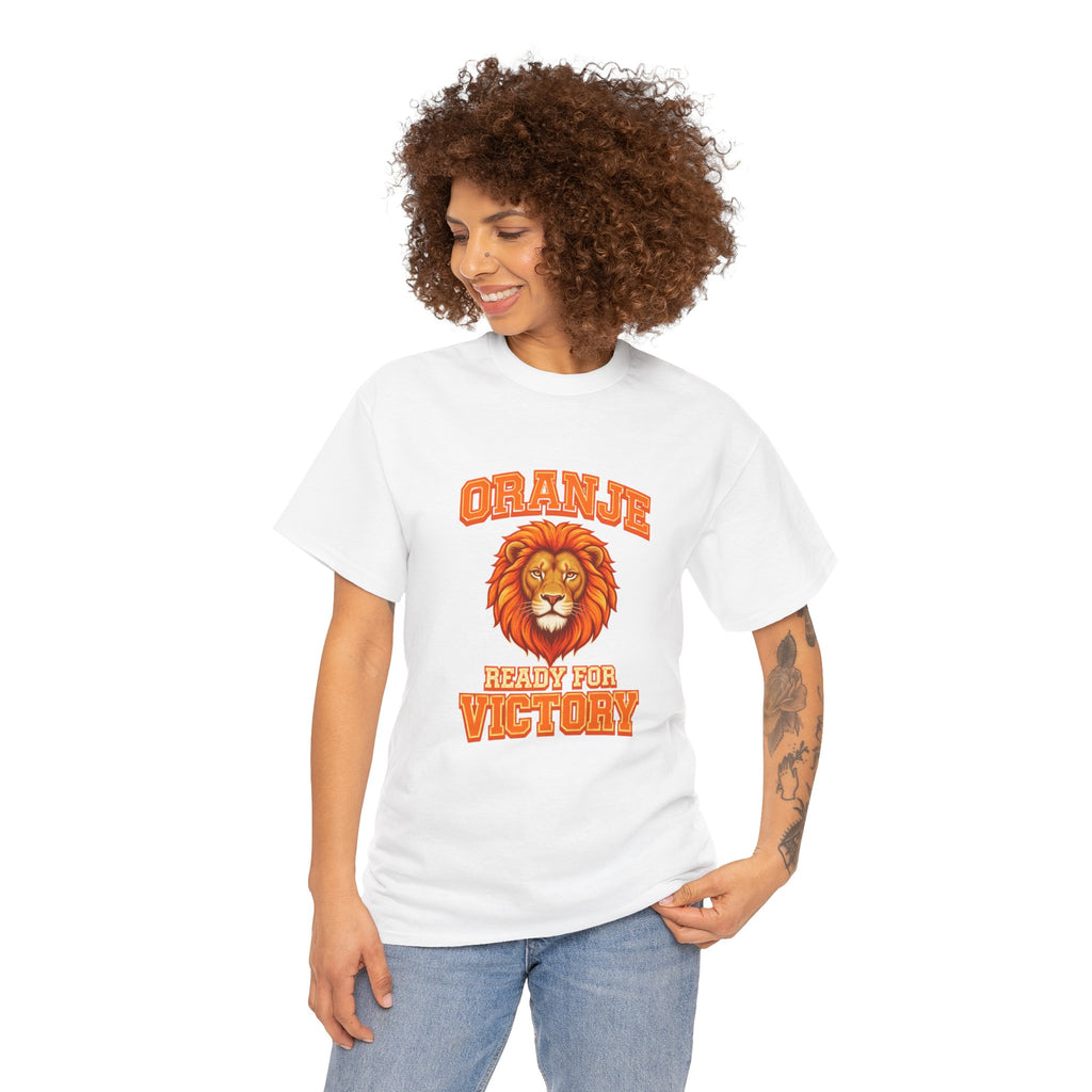 Premium Oranje T-Shirt - wit