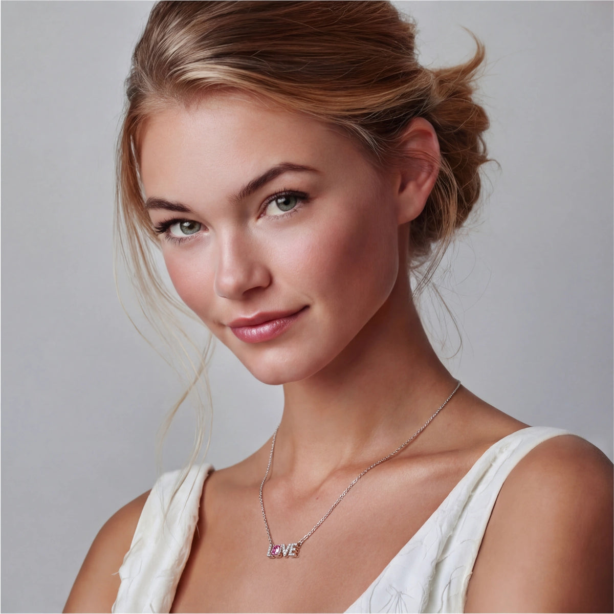 LOVE Statement Necklace -  Briljant Moissanite