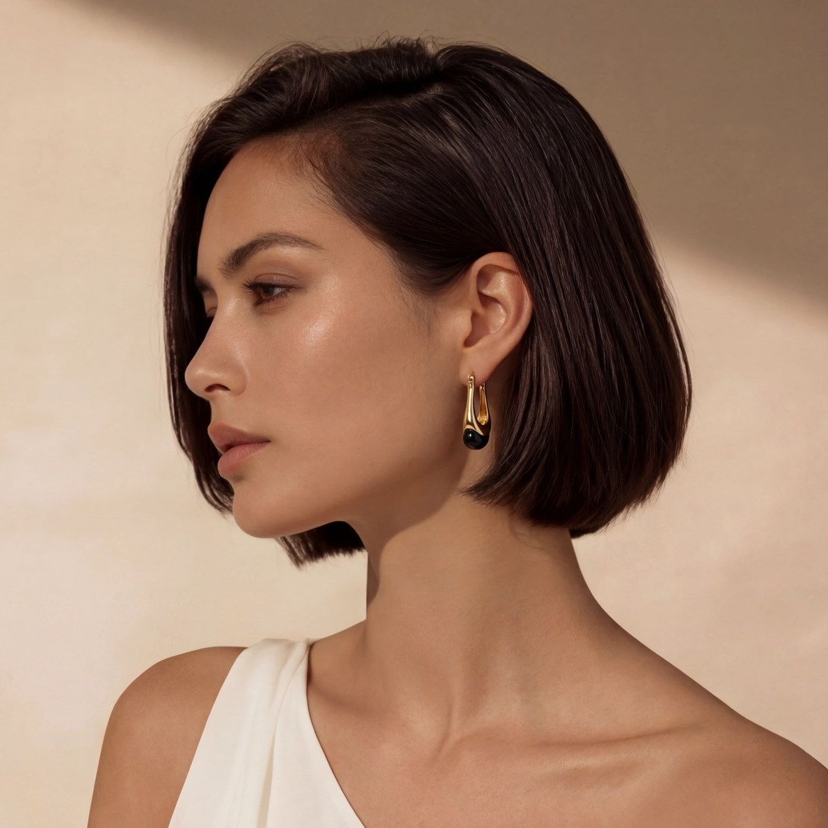 Midnight Drop Earrings - 18K Gold - 925 Sterling Zilver