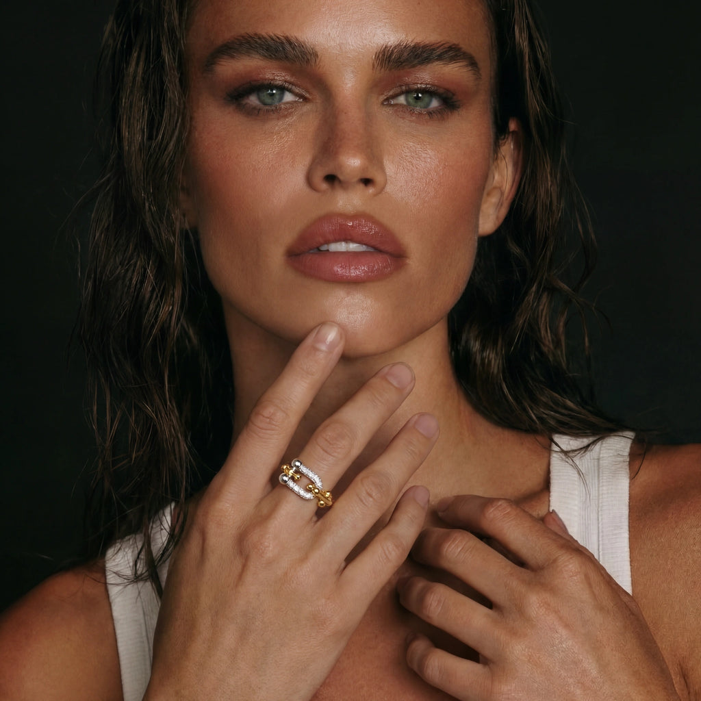 Chain Link Power Ring - 18K Gold Plated