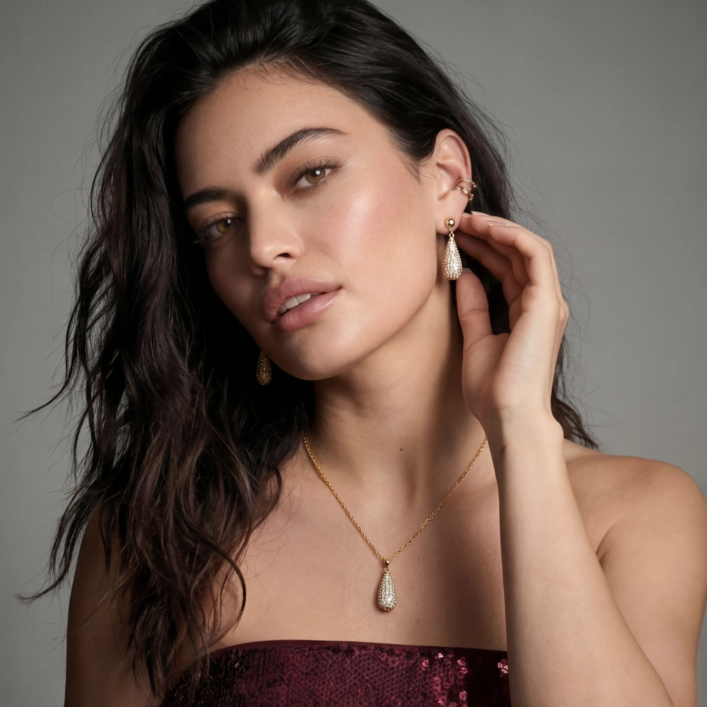 Golden Luxe Crystal Set - 14K Gold Plated