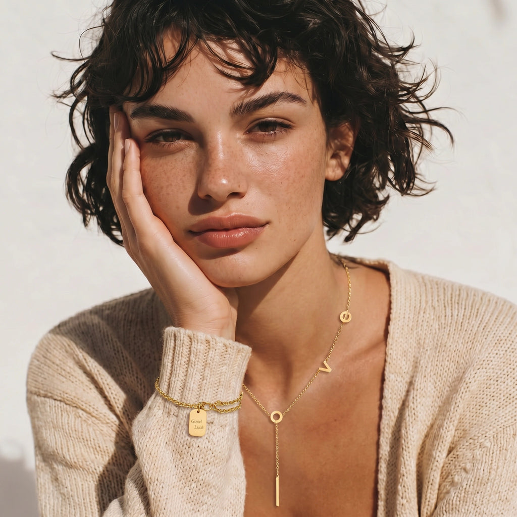 Love Letter Lariat - 18K Gold Plated
