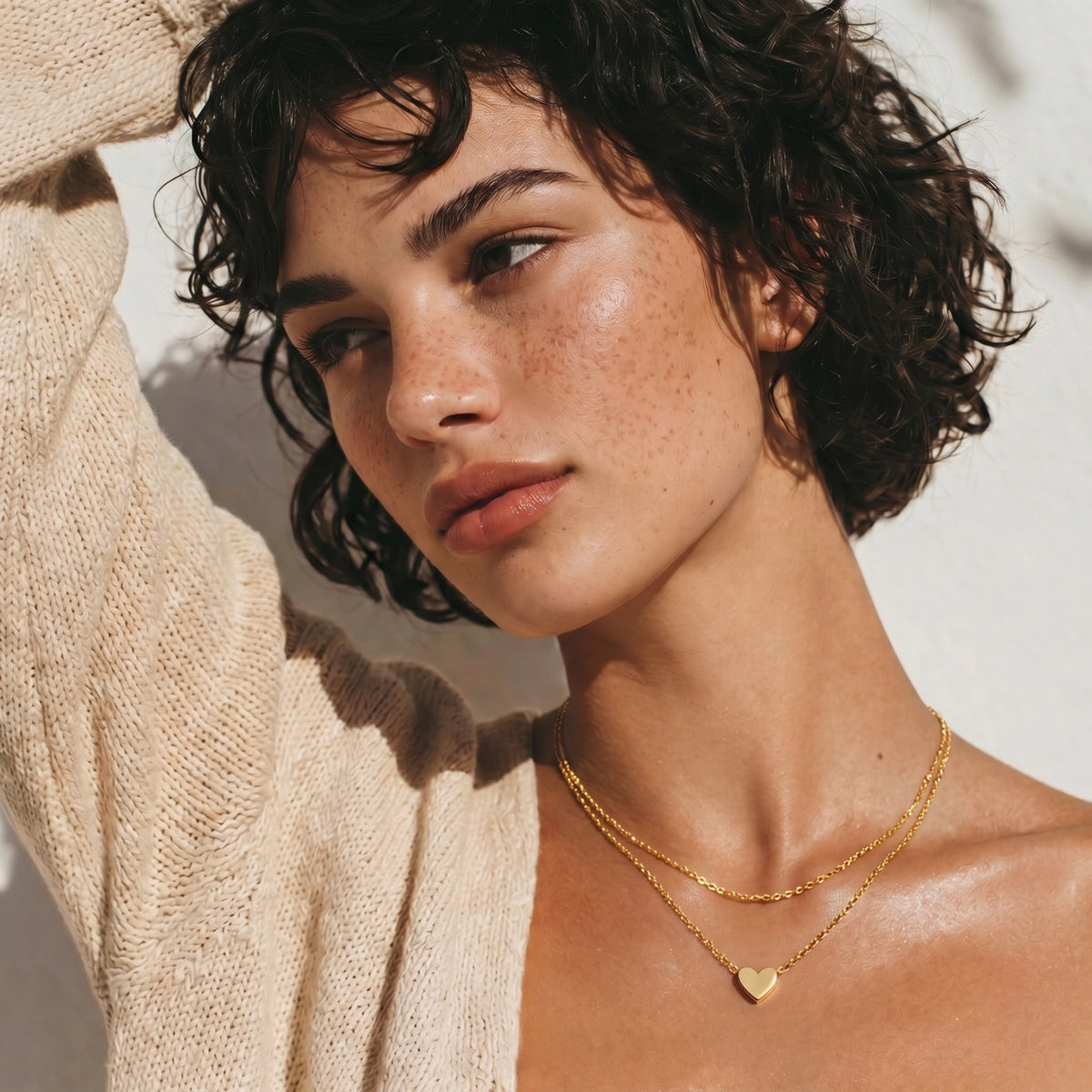 Layered Heart Necklace - 18K Gold Plated