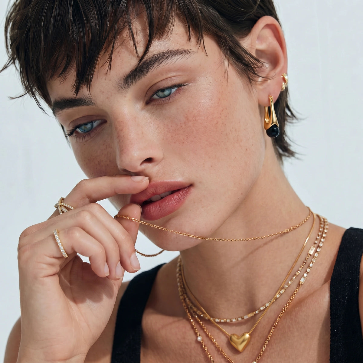 Midnight Drop Earrings - 18K Gold - 925 Sterling Silver