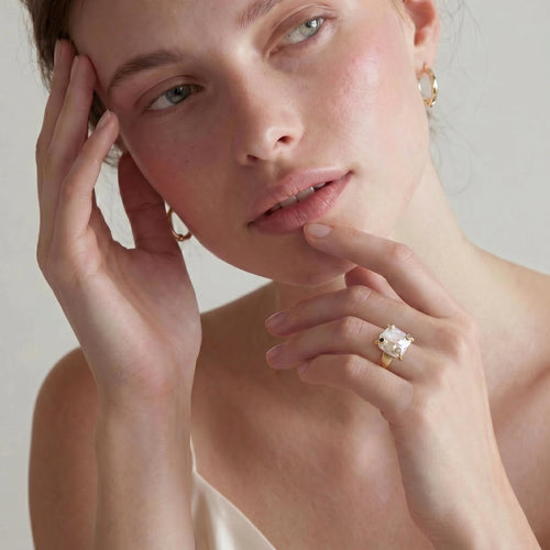 Bague Baroque Perle Tendance - Plaqué Or 14 Carats