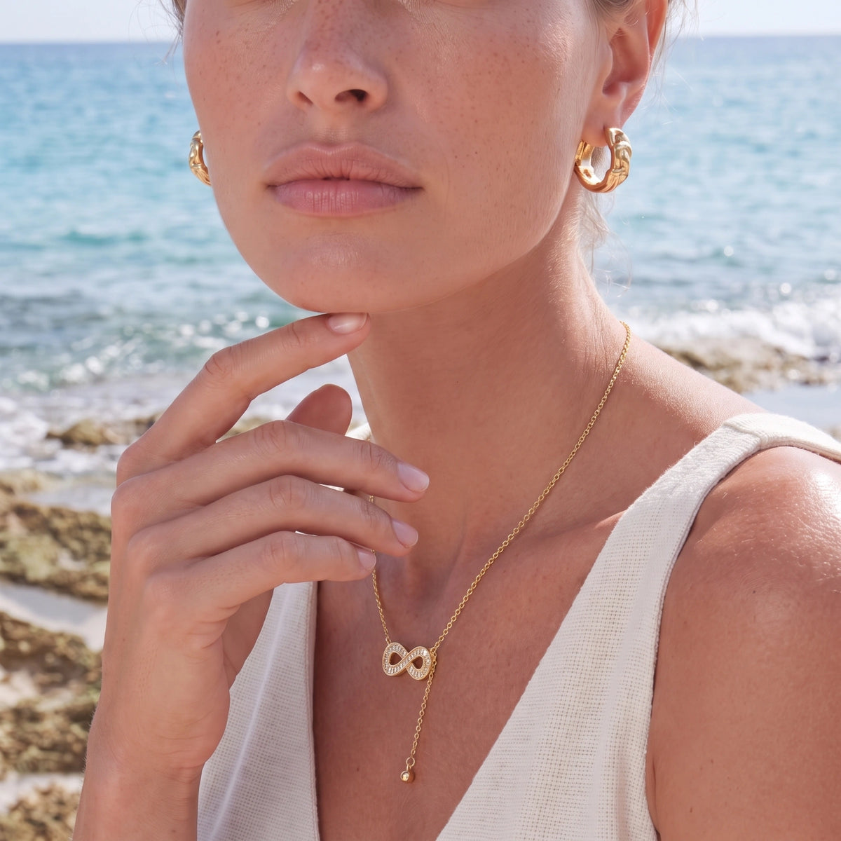 Infinity Sparkle Necklace - 14K Gold Plated