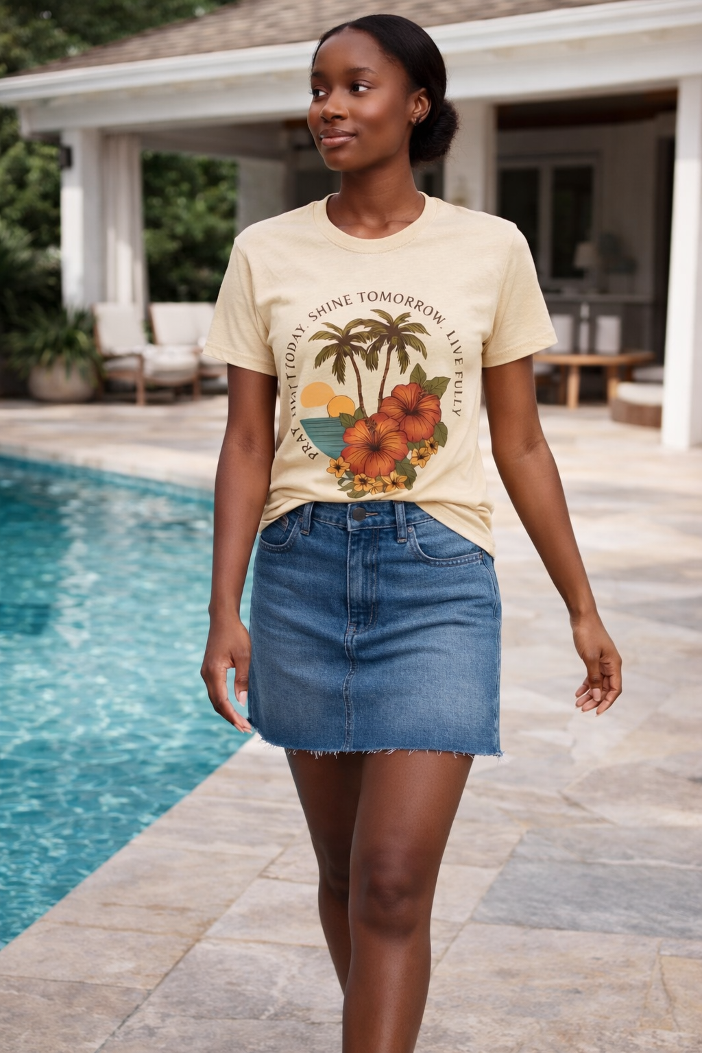 T-shirt met zomerprint