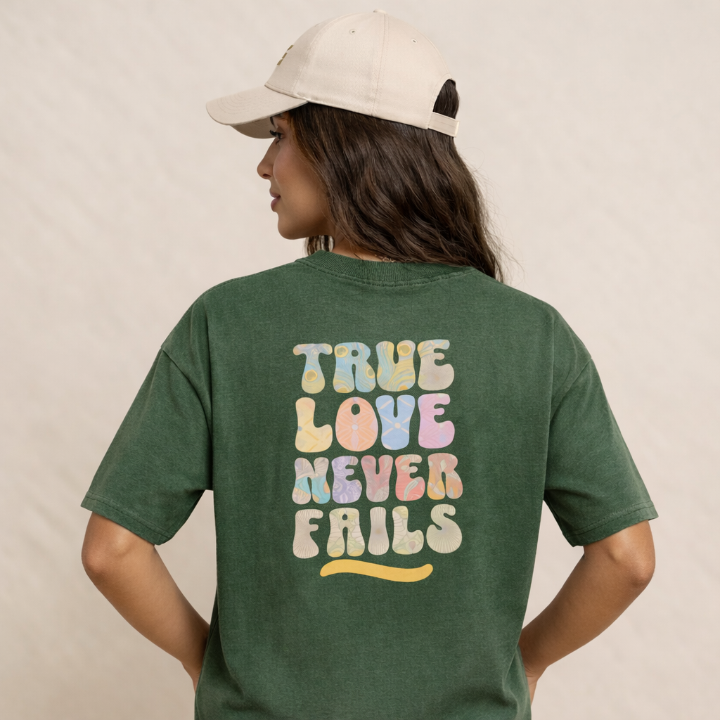 Faded T-shirt met vrolijke print