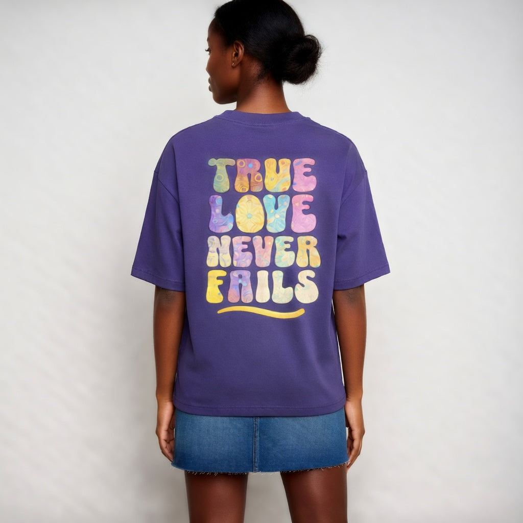 Faded T-shirt met vrolijke print